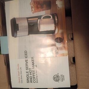 Famieorths Single Serve Iced and Hot Coffee Maker - Silver and Black